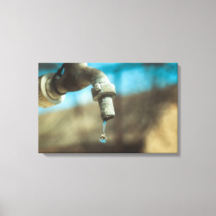 Macro water drop canvas print