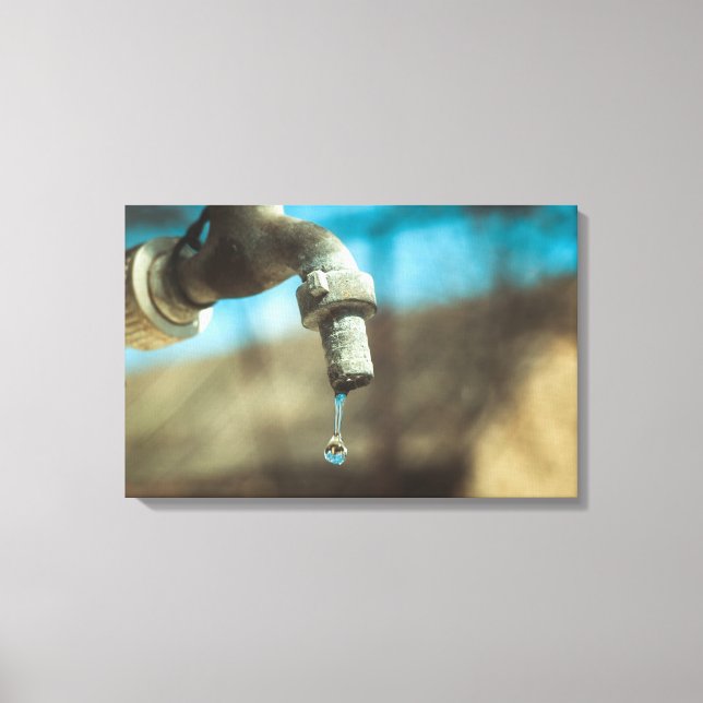 Macro water drop canvas print (Front)