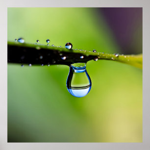 Macro water drops poster
