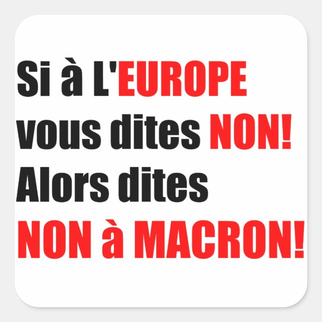 MACRON = Mondialisation Square Sticker (Front)