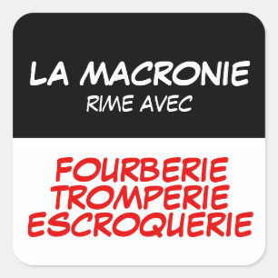 Macronie Fourberie Tromperie Escroquerie SqS Square Sticker