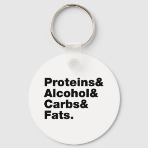 Macronutrients. Proteins & Alcohol & Carbs & Fats. Keychain