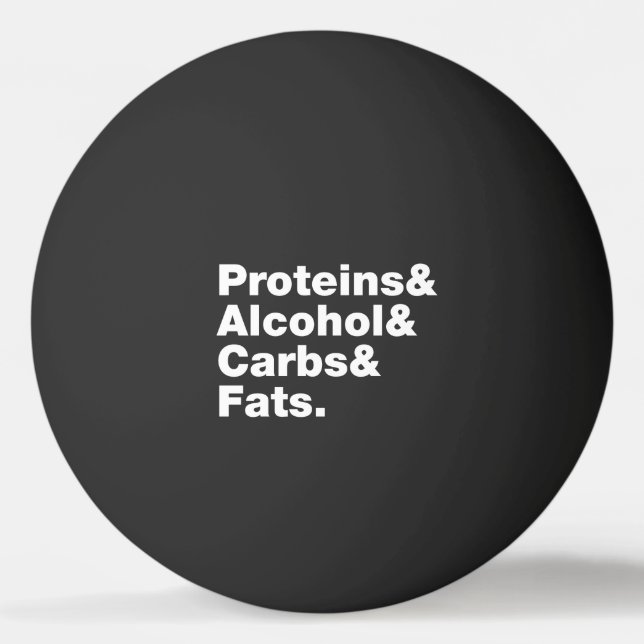 Macronutrients. Proteins & Alcohol & Carbs & Fats. Ping Pong Ball (Front)