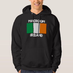 Macroom, Ireland with Irish flag Hoodie