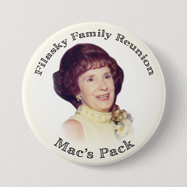 Mac's Pack Creme with Black Letters 3 Inch Round Button (Front)