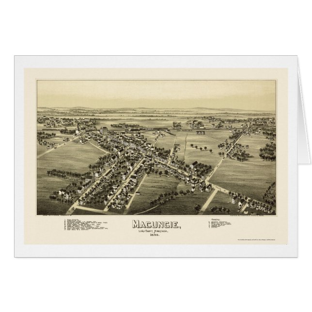Macungie, carte panoramique de PA - 1893 (Devant horizontal)