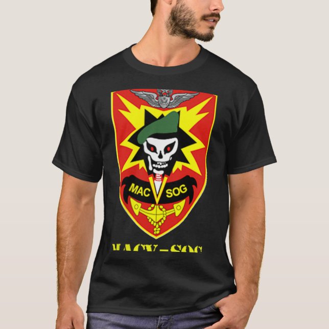 Macv-sog Army Unit Small Patch Full Colour Vietnam T-Shirt (Front)