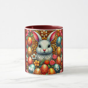 MACY ~ EASTER BUNNY Oeufs Fleurs ~ Mug