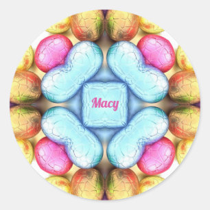 MACY EASTER ~ WOW! Pretty Eggs for Easter Giving ~ Classic Round Sticker