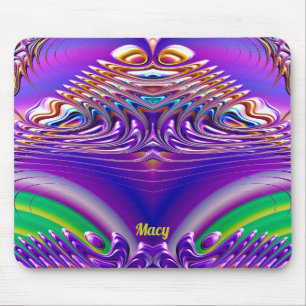 MACY ~ Zany Green, Blue, Yellow and Purple Mouse Pad