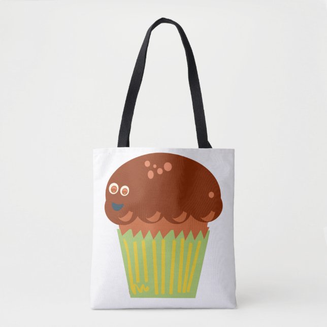 Mad About A Giant Muffin Cartoon Fun Tote Bag (Front)