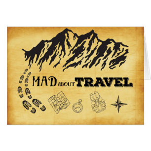 Mad about travel retro vintage style Postcard