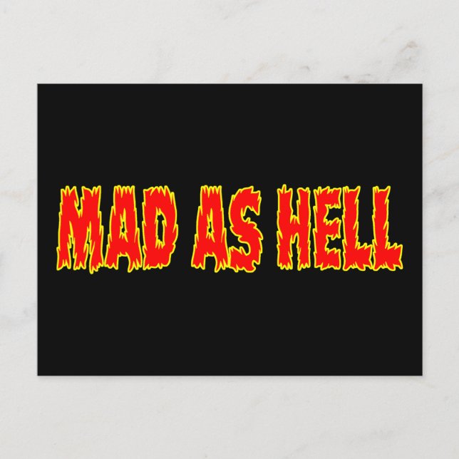MAD AS HELL POSTCARD (Front)