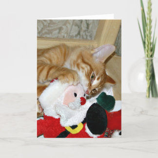 Mad at Santa Holiday Card