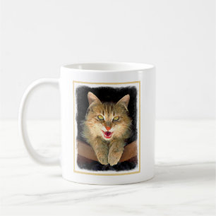 Mad Cat Painting - Cute Original Cat Art Coffee Mug