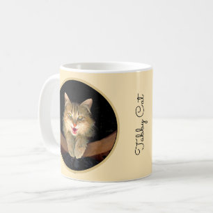 Mad Cat Painting - Cute Original Cat Art Coffee Mug