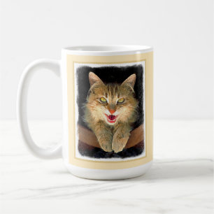 Mad Cat Painting - Cute Original Cat Art Coffee Mug
