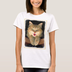 Mad Cat Painting - Cute Original Cat Art T-Shirt