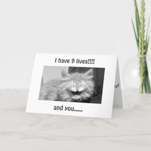 MAD CAT SAYS ENJOY YOUR OVER THE HILL BIRTHDAY CARD