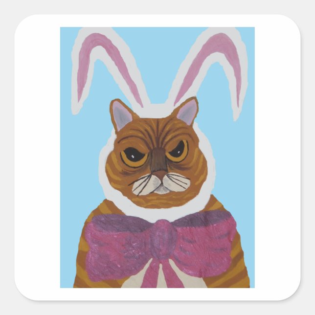 Mad Cat Square Sticker (Front)