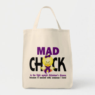 Mad Chick In The Fight Alzheimer’s Disease Tote Bag