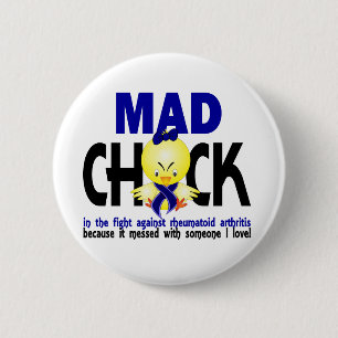 Mad Chick In The Fight Rheumatoid Arthritis 2 Inch Round Button