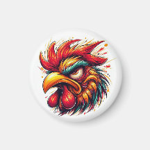 Mad Chicken Rooster Magnet - Classic Side Eye