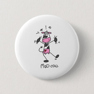 Mad Cow Tshirts and Gifts 2 Inch Round Button