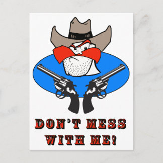 Mad Cowboy Funny Humour Illustration Postcard