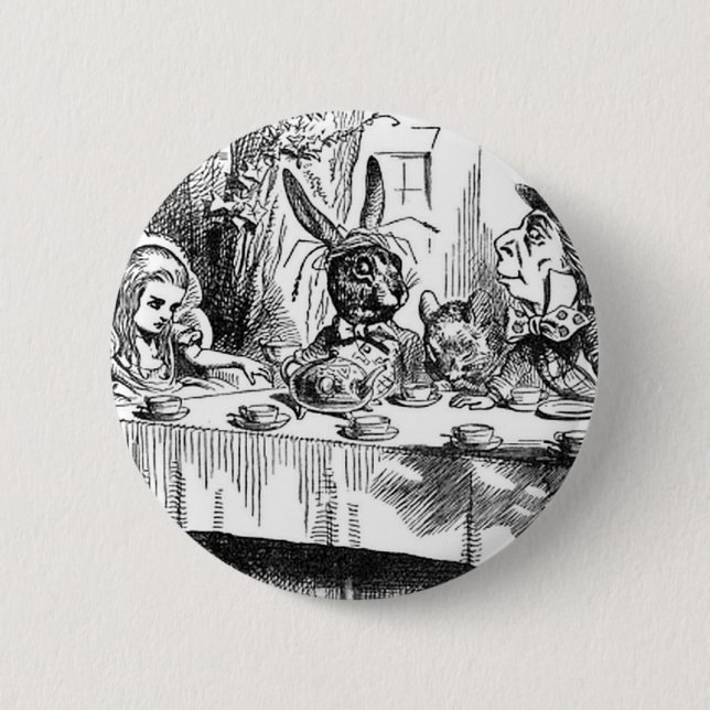 Mad Hatter 2 Inch Round Button (Front)