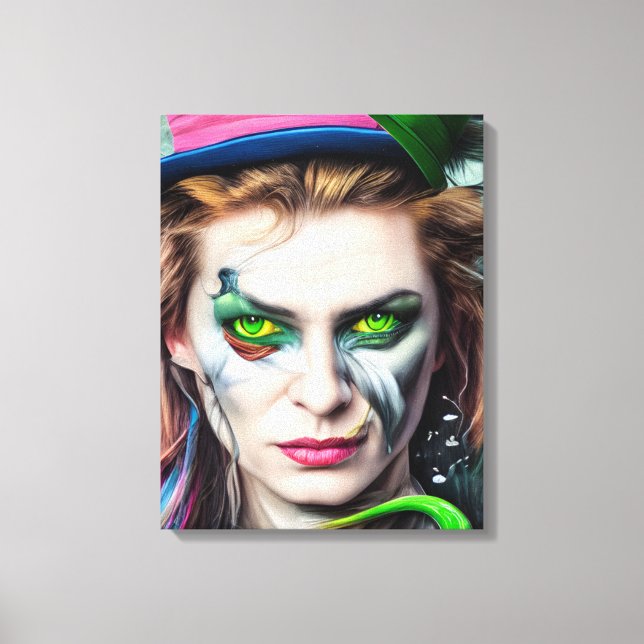 Mad Hatter AI generated art canvas print (Front)