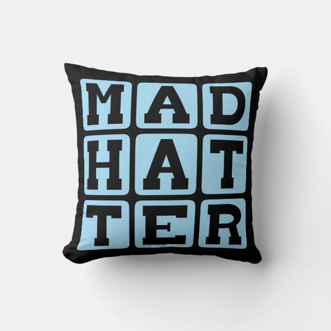 Mad Hatter, Alice in Wonderland Character Throw Pillow (Front)
