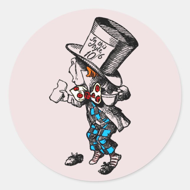 Mad Hatter Alice In Wonderland Classic Round Sticker (Front)