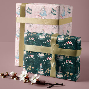 Mad Hatter Alice In Wonderland Collage Decoupage Wrapping Paper Sheet