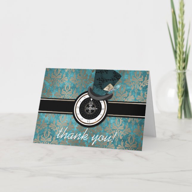 Mad Hatter Alice in Wonderland Thank You Card (Front)