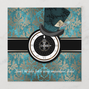 Mad Hatter Alice in Wonderland Wedding Invitation
