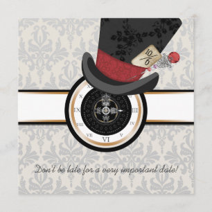 Mad Hatter Alice in Wonderland Wedding Invitation