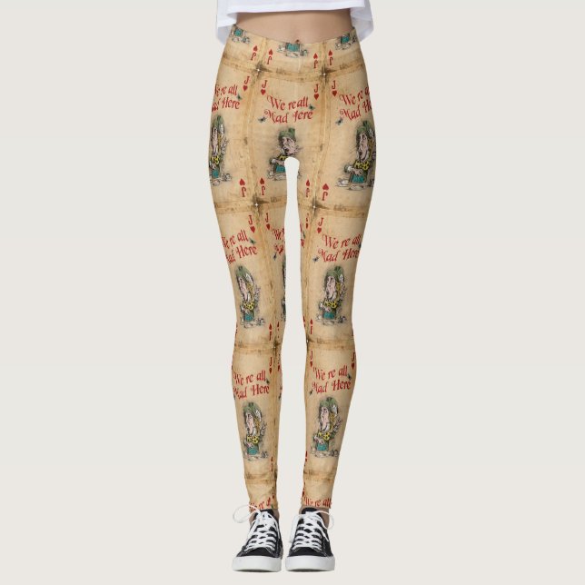 Mad Hatter Alice in Wonderland We're All Mad Leggings (Front)