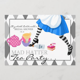 Mad Hatter Bridal Shower Tea Party Invitation