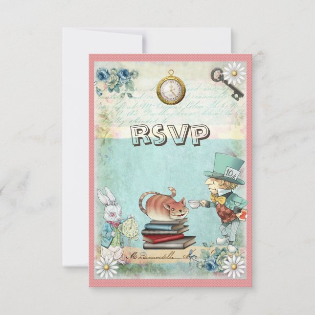 Mad Hatter & Cat RSVP Apportez un Baby shower de l (Devant)