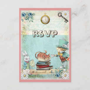 Mad Hatter & Cat RSVP Bring a Book Baby Shower