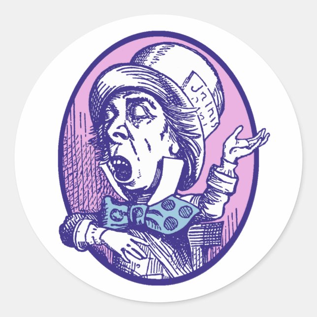 Mad Hatter Classic Round Sticker (Front)