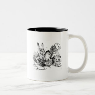 Mad Hatter, Dormouse and March Hare Two-Tone Coffee Mug