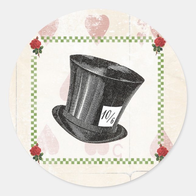 Mad Hatter Hat Sticker (Front)