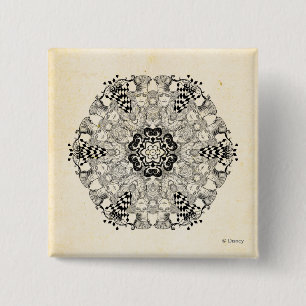 Mad Hatter Kaleidoscope 2 Inch Square Button
