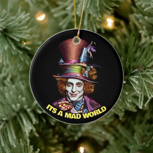 mad hatter man its a mad world fantasy art ceramic ornament (Tree)