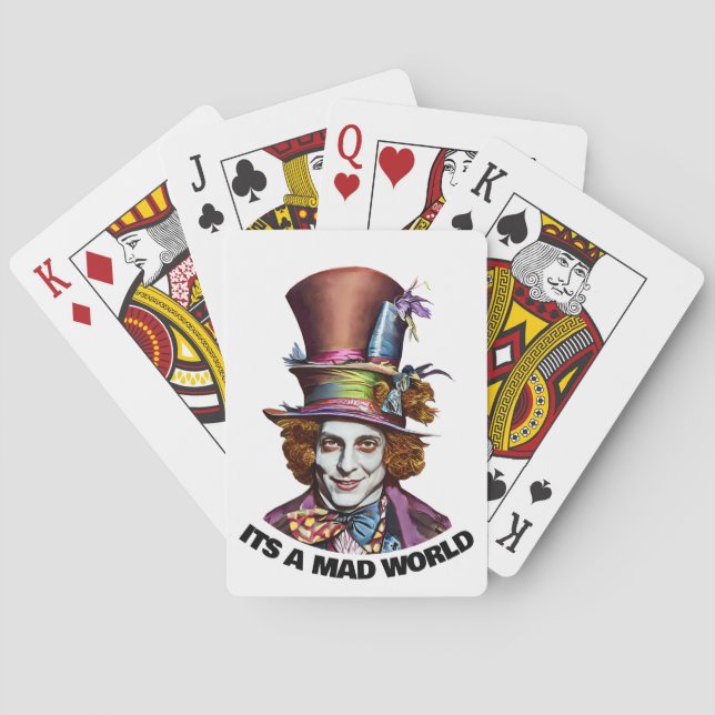 mad hatter man its a mad world fantasy art playing cards (Back)