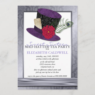 Mad Hatter Sweet 16 Invitation