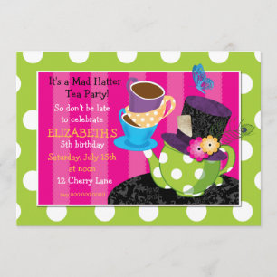 Mad Hatter Tea Party Birthday Invitation