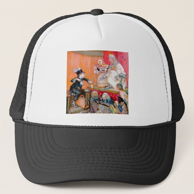 Mad Hatter Testifys for the Queen & King of Hearts Trucker Hat (Front)